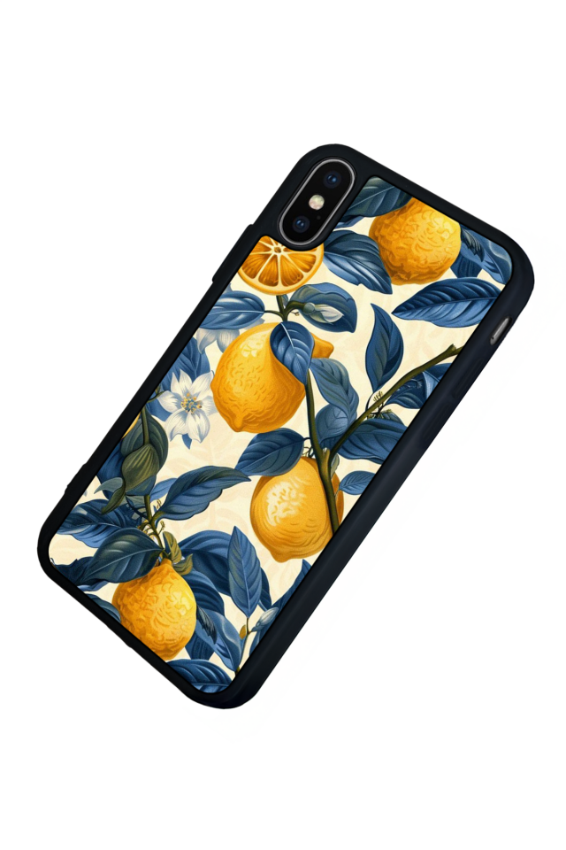 iPhone X/ XS Uyumlu Limon Tasarımlı Glossy Premium Kılıf