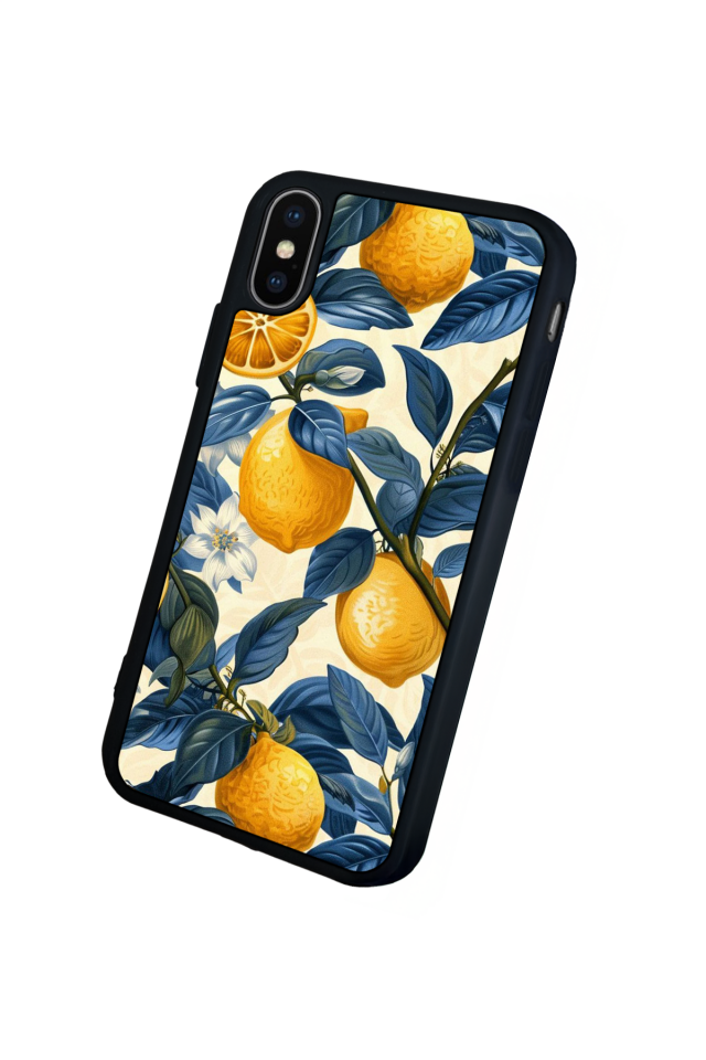 iPhone X/ XS Uyumlu Limon Tasarımlı Glossy Premium Kılıf