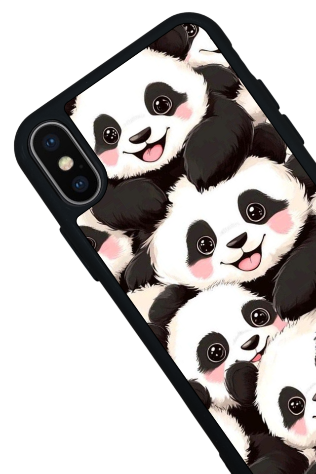 iPhone XS Max Uyumlu Panda Tasarımlı Glossy Premium Kılıf