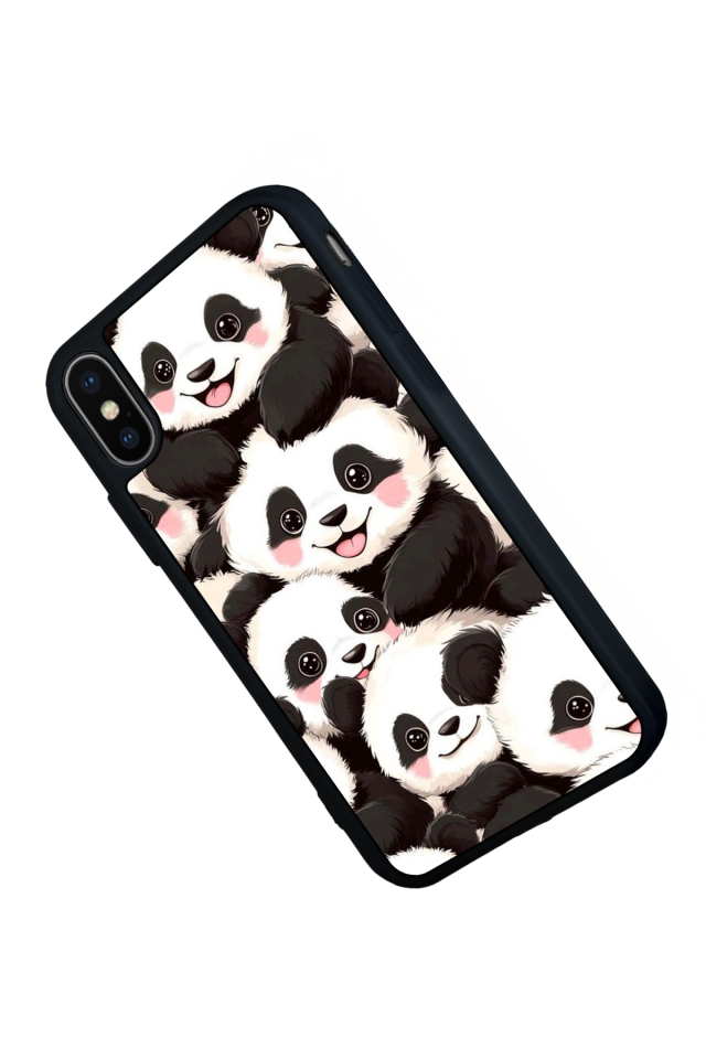 iPhone XS Max Uyumlu Panda Tasarımlı Glossy Premium Kılıf