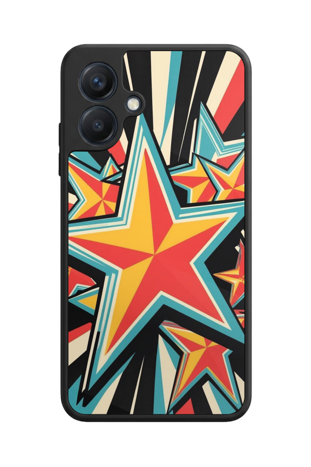 Samsung Galaxy A07 Uyumlu Retro Yildizlar Tasarımlı Glossy Premium Kılıf