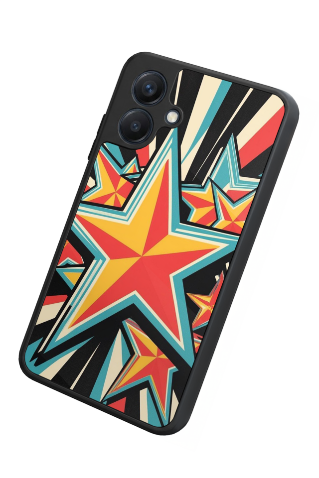 Samsung Galaxy A07 Uyumlu Retro Yildizlar Tasarımlı Glossy Premium Kılıf