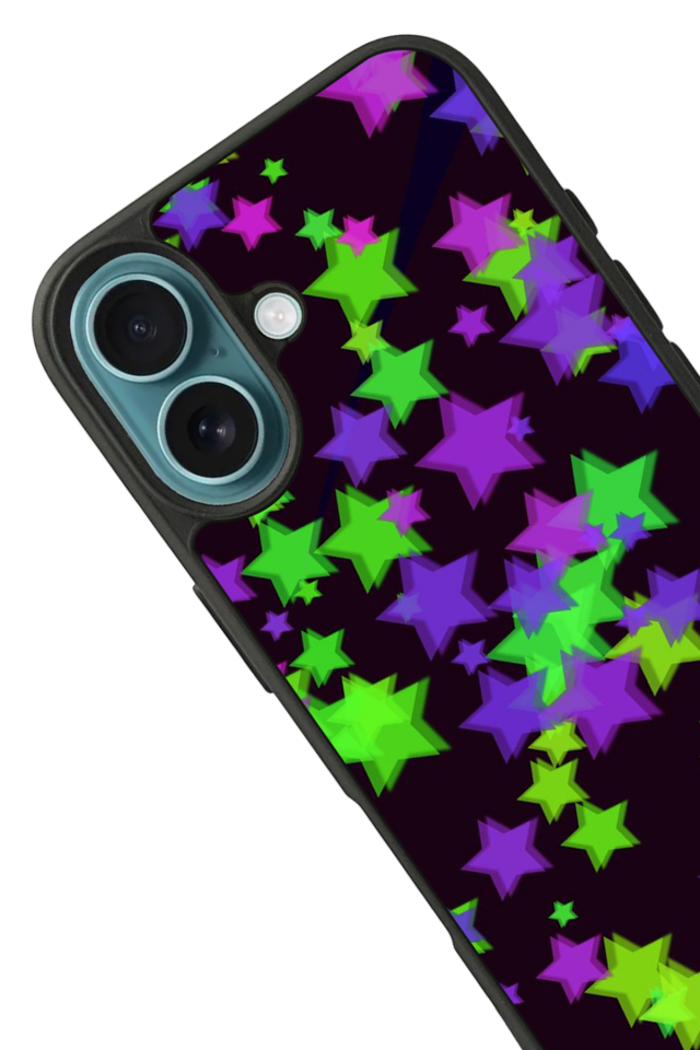 iPhone 16 Uyumlu Retro Yildizlar Tasarımlı Glossy Premium Kılıf
