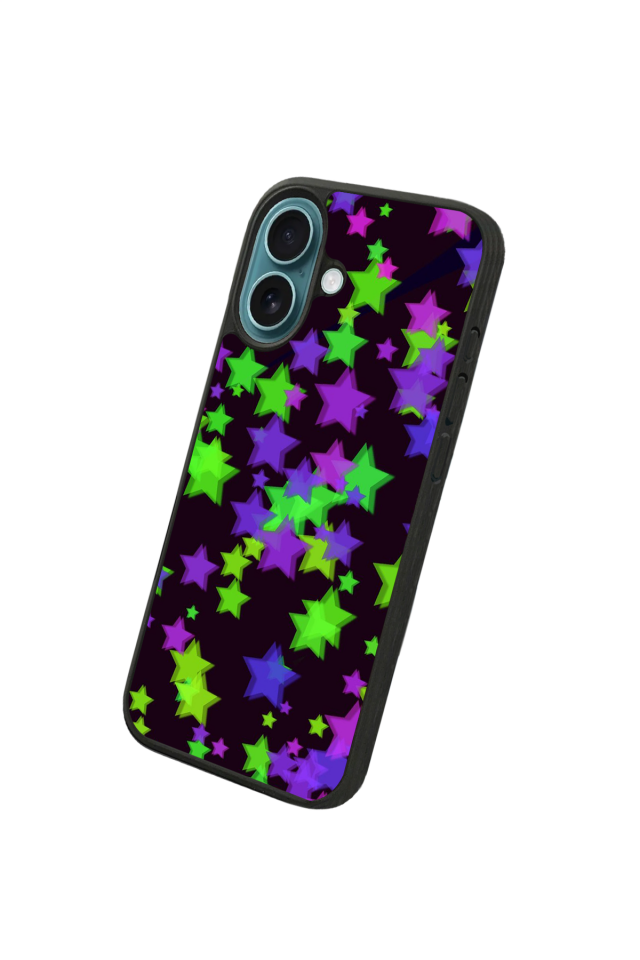 iPhone 16 Uyumlu Retro Yildizlar Tasarımlı Glossy Premium Kılıf