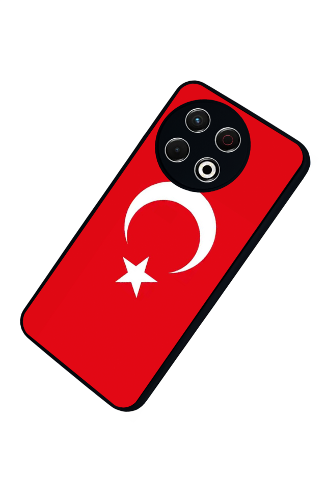 Tecno Spark 30 Pro Uyumlu Türk Bayragi Tasarımlı Glossy Premium Kılıf