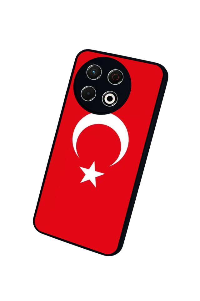 Tecno Spark 30 Pro Uyumlu Türk Bayragi Tasarımlı Glossy Premium Kılıf