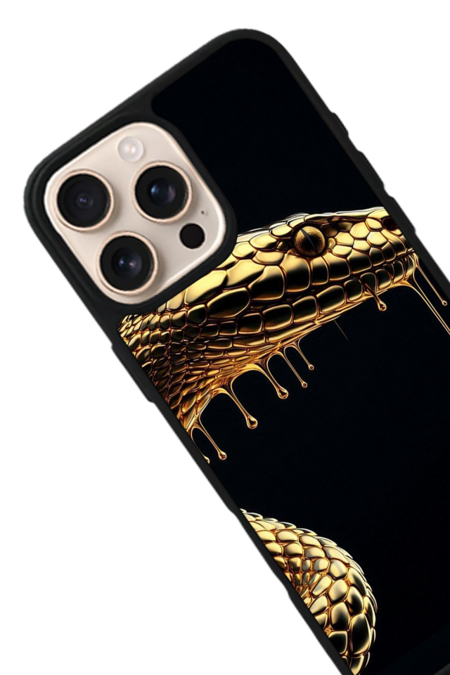 iPhone 16 Pro Uyumlu Yılan Tasarımlı Glossy Premium Kılıf