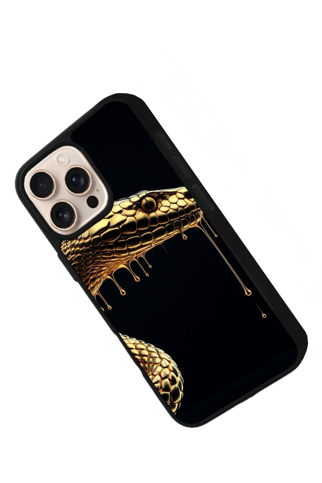 iPhone 16 Pro Uyumlu Yılan Tasarımlı Glossy Premium Kılıf