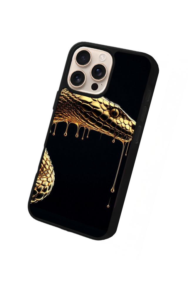 iPhone 16 Pro Uyumlu Yılan Tasarımlı Glossy Premium Kılıf