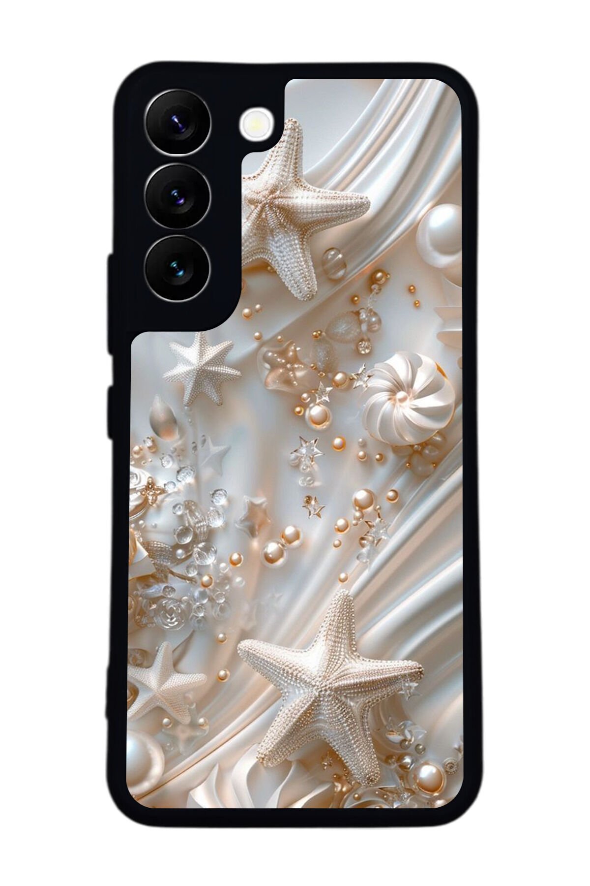 Samsung Galaxy S22 Uyumlu İnci Tasarımlı Glossy Premium Kılıf