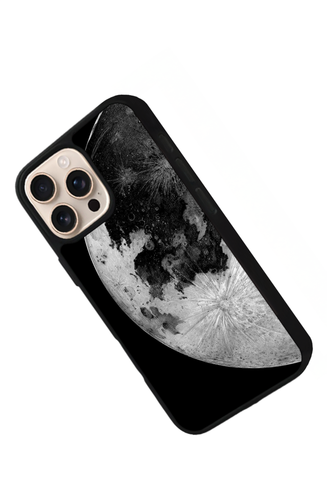iPhone 16 Pro Uyumlu Ay Tasarımlı Glossy Premium Kılıf