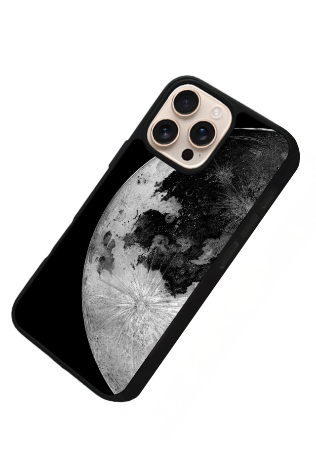 iPhone 16 Pro Uyumlu Ay Tasarımlı Glossy Premium Kılıf