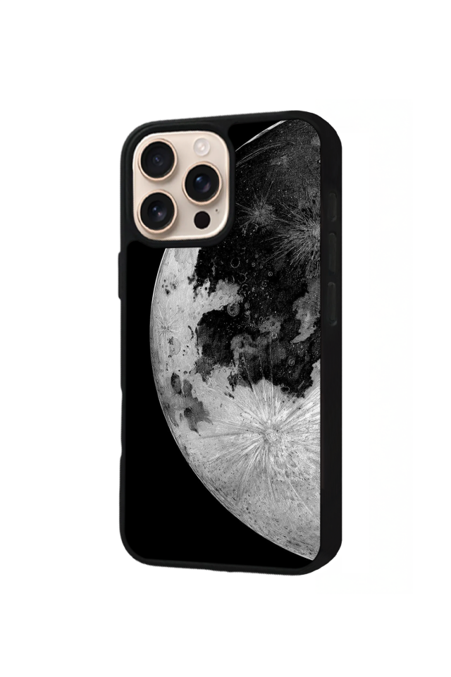 iPhone 16 Pro Uyumlu Ay Tasarımlı Glossy Premium Kılıf