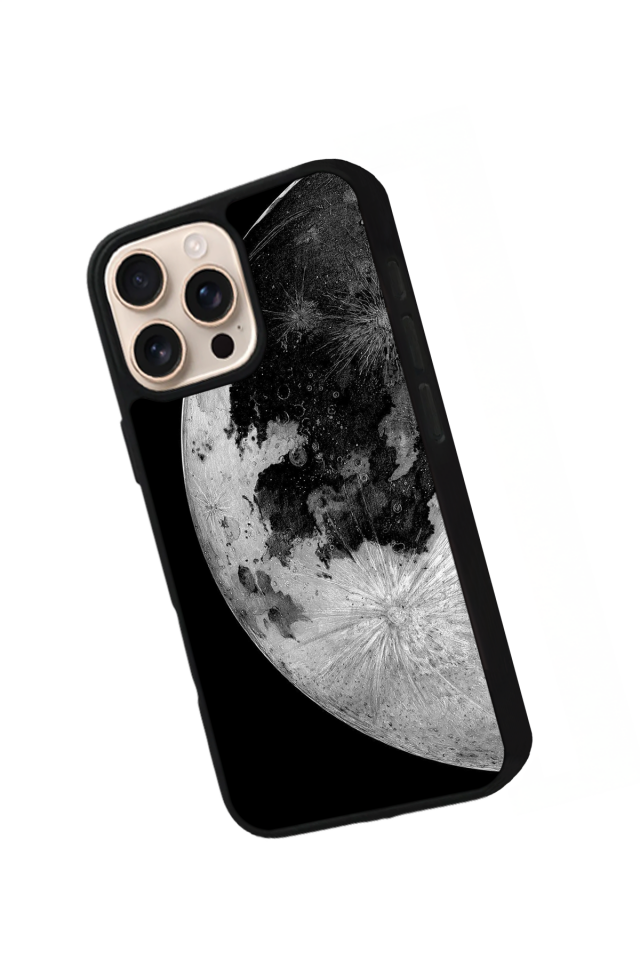 iPhone 16 Pro Uyumlu Ay Tasarımlı Glossy Premium Kılıf