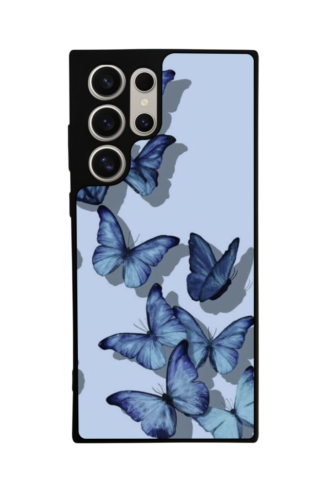 Samsung Galaxy S22 Ultra Uyumlu Kelebek Tasarımlı Glossy Premium Kılıf