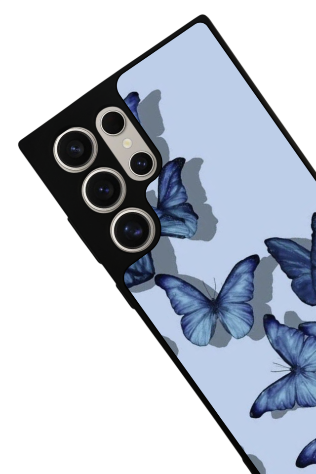 Samsung Galaxy S22 Ultra Uyumlu Kelebek Tasarımlı Glossy Premium Kılıf