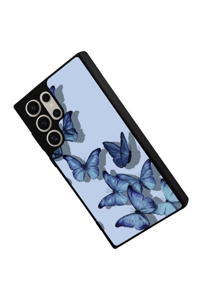 Samsung Galaxy S22 Ultra Uyumlu Kelebek Tasarımlı Glossy Premium Kılıf