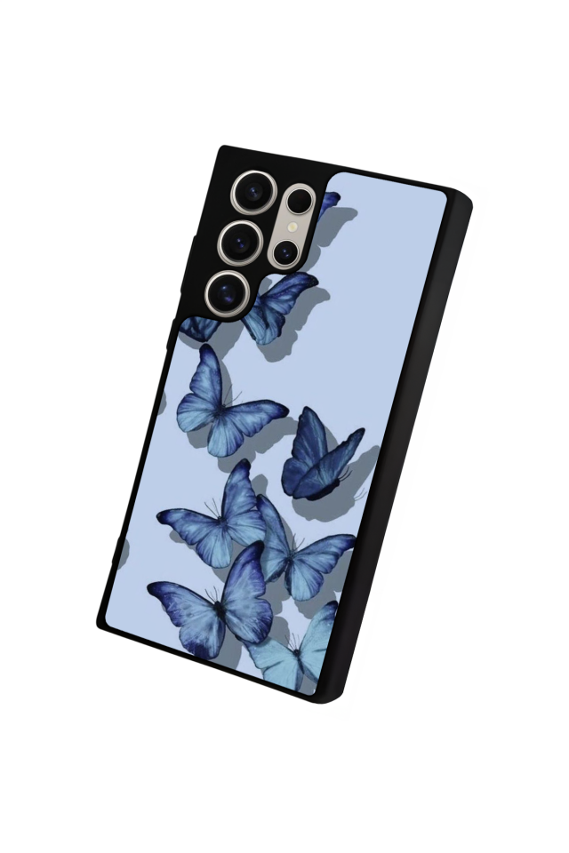 Samsung Galaxy S22 Ultra Uyumlu Kelebek Tasarımlı Glossy Premium Kılıf