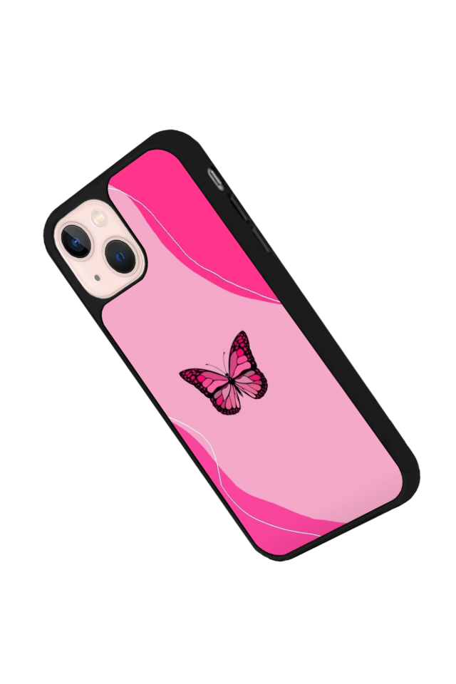 iPhone 14 Plus Uyumlu Kelebek Tasarımlı Glossy Premium Kılıf