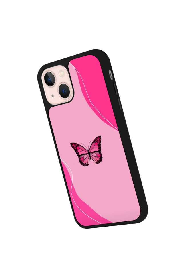 iPhone 14 Plus Uyumlu Kelebek Tasarımlı Glossy Premium Kılıf