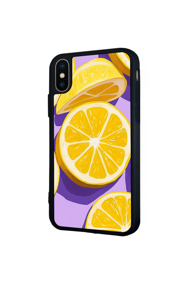 iPhone X/ XS Uyumlu Limon Tasarımlı Glossy Premium Kılıf