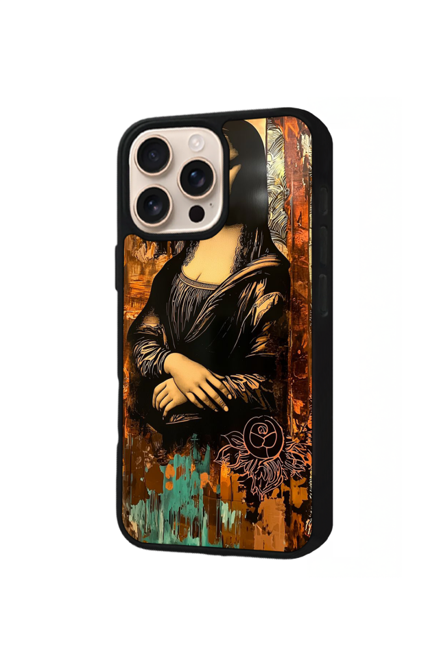 iPhone 16 Pro Uyumlu Monalisa Tasarımlı Glossy Premium Kılıf