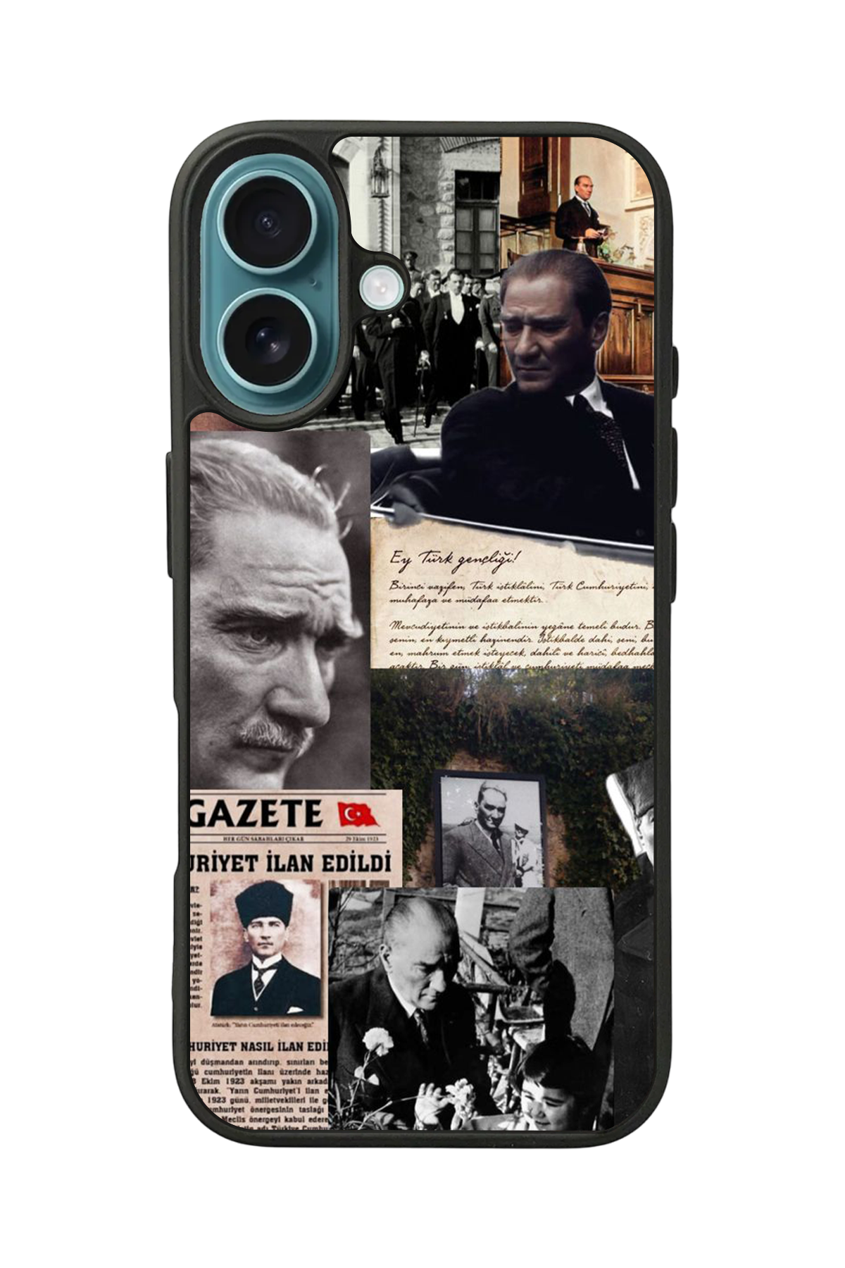 iPhone 16 Uyumlu Mustafa Kemal Ataturk Tasarımlı Glossy Premium Kılıf