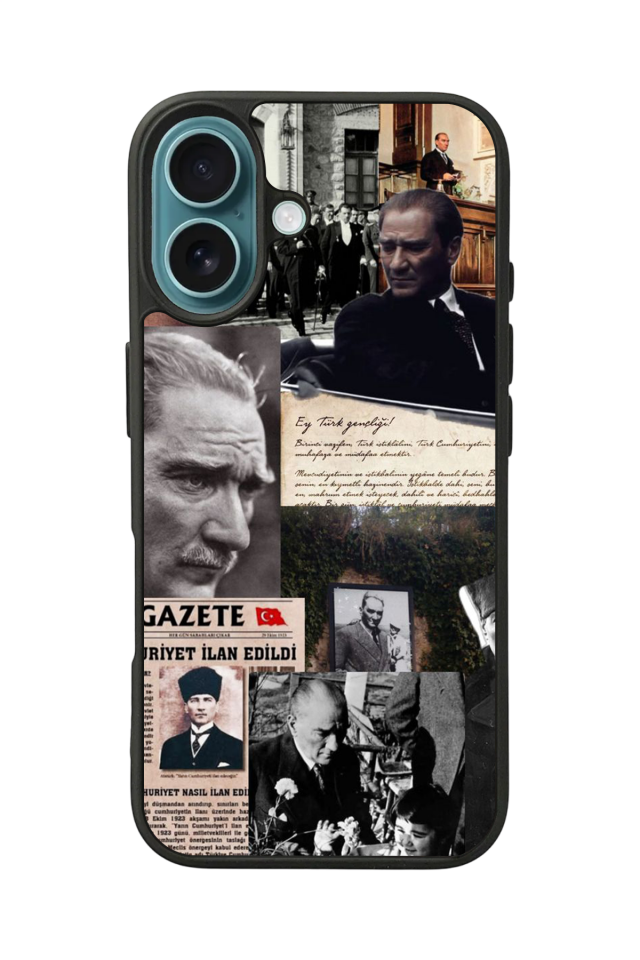 iPhone 16 Uyumlu Mustafa Kemal Ataturk Tasarımlı Glossy Premium Kılıf