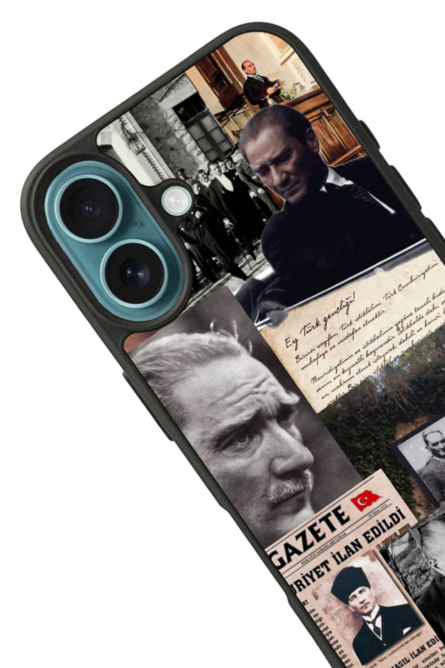 iPhone 16 Uyumlu Mustafa Kemal Ataturk Tasarımlı Glossy Premium Kılıf