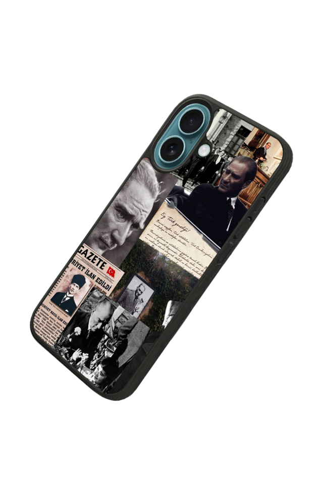 iPhone 16 Uyumlu Mustafa Kemal Ataturk Tasarımlı Glossy Premium Kılıf