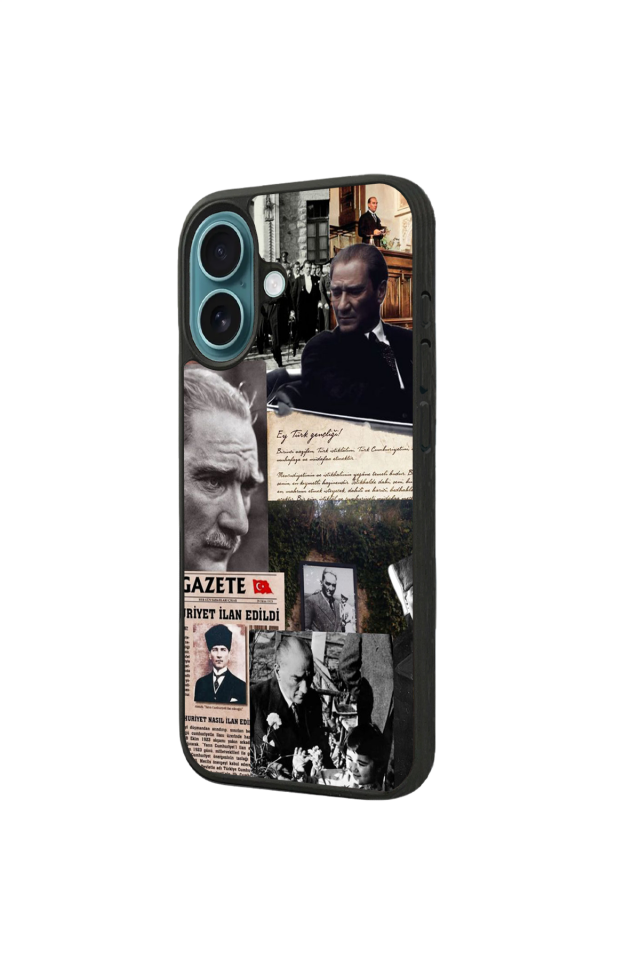iPhone 16 Uyumlu Mustafa Kemal Ataturk Tasarımlı Glossy Premium Kılıf