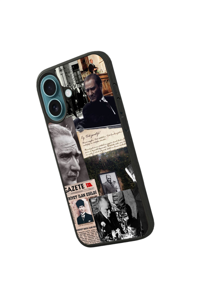 iPhone 16 Uyumlu Mustafa Kemal Ataturk Tasarımlı Glossy Premium Kılıf