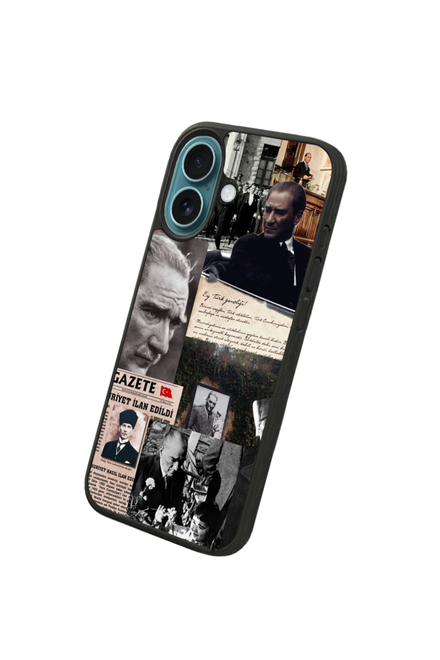 iPhone 16 Uyumlu Mustafa Kemal Ataturk Tasarımlı Glossy Premium Kılıf