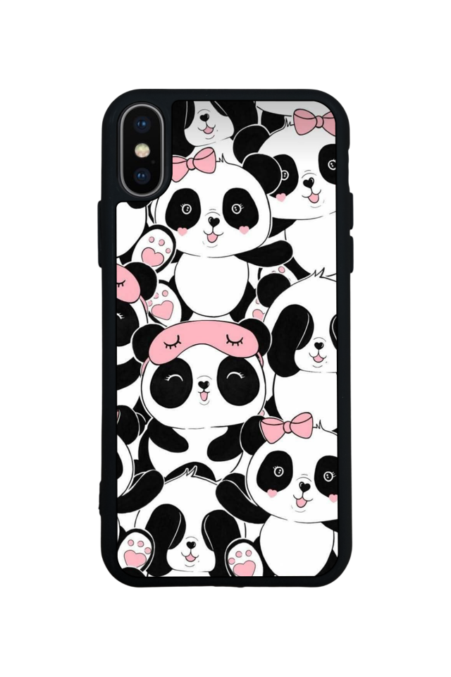 iPhone XS Max Uyumlu Panda Tasarımlı Glossy Premium Kılıf