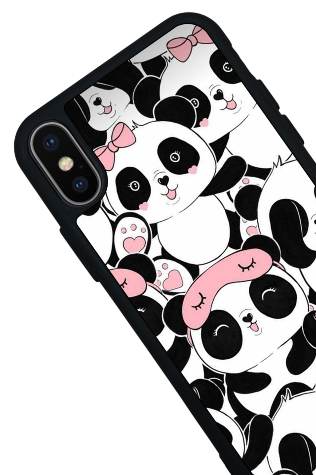 iPhone XS Max Uyumlu Panda Tasarımlı Glossy Premium Kılıf