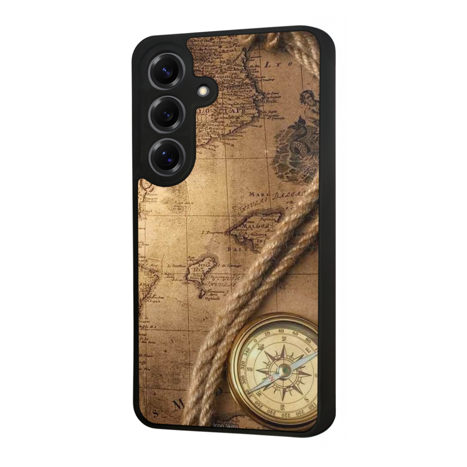 Samsung Galaxy S25 Uyumlu Pusula Tasarımlı Glossy Premium Kılıf