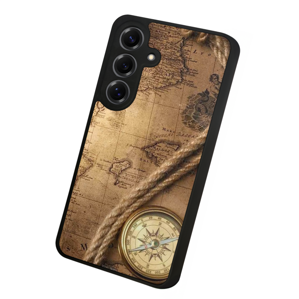 Samsung Galaxy S25 Uyumlu Pusula Tasarımlı Glossy Premium Kılıf