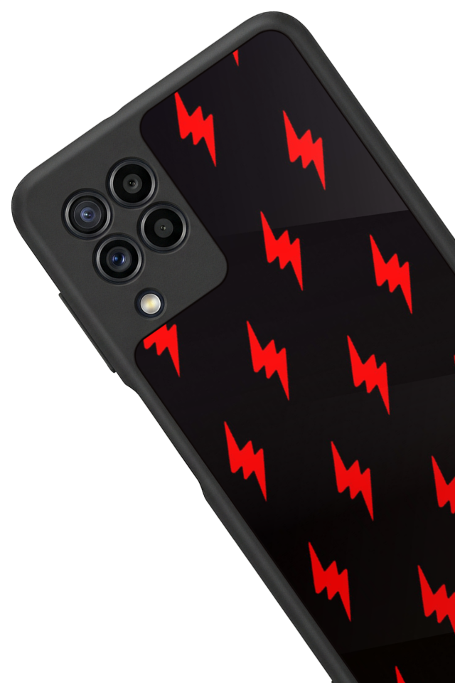 Samsung Galaxy M32 Uyumlu Simsek Tasarımlı Glossy Premium Kılıf