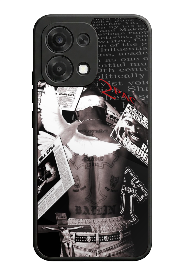 Oppo A6 Pro Uyumlu Tupac Tasarımlı Glossy Premium Kılıf