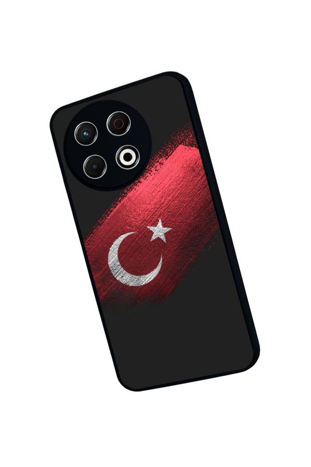 Tecno Spark 30 Pro Uyumlu Türk Bayragi Tasarımlı Glossy Premium Kılıf