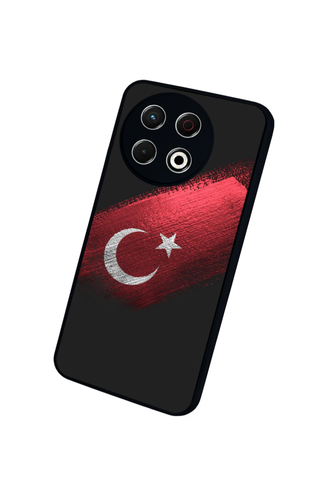 Tecno Spark 30 Pro Uyumlu Türk Bayragi Tasarımlı Glossy Premium Kılıf
