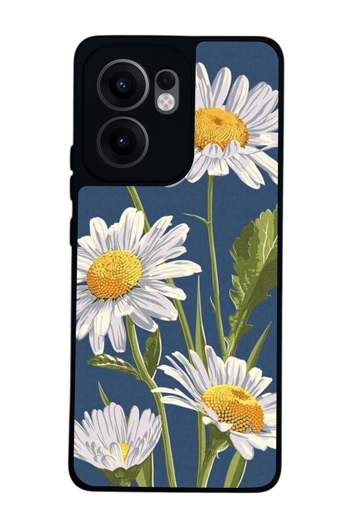 Oppo Reno 13F Uyumlu Papatya Tasarımlı Glossy Premium Kılıf