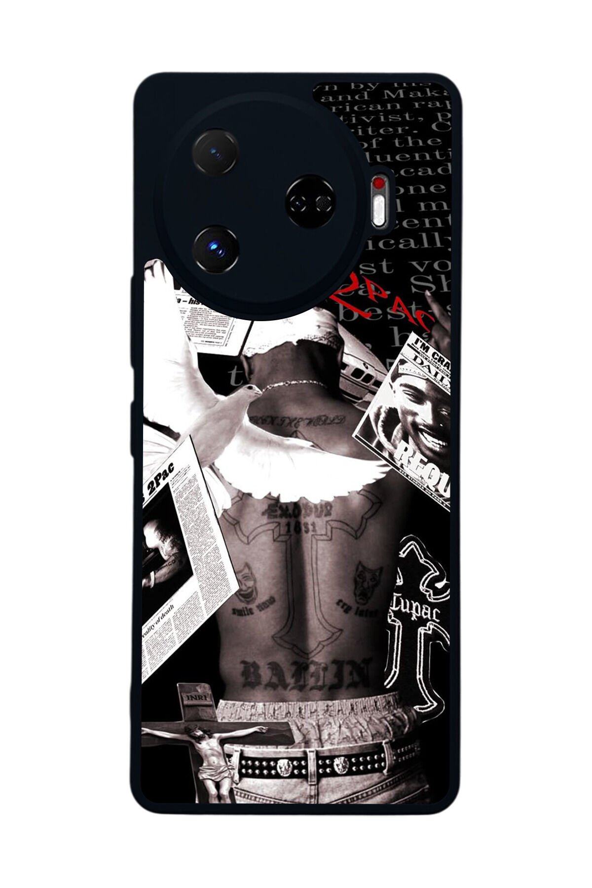 Tecno Camon 30 Pro Uyumlu Tupac Tasarımlı Glossy Premium Kılıf