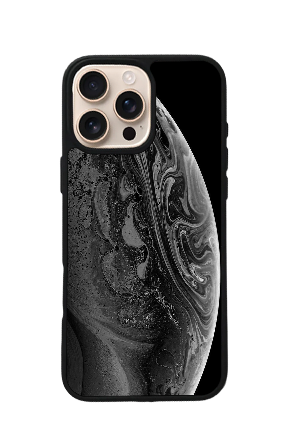 iPhone 16 Pro Uyumlu Ay Tasarımlı Glossy Premium Kılıf