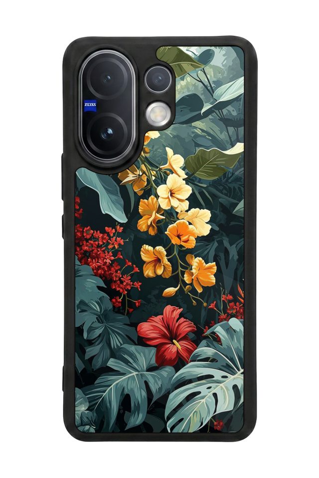 Vivo V60 Uyumlu Botanik Tasarımlı Glossy Premium Kılıf