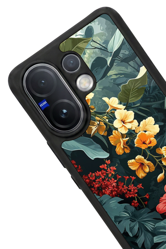 Vivo V60 Uyumlu Botanik Tasarımlı Glossy Premium Kılıf