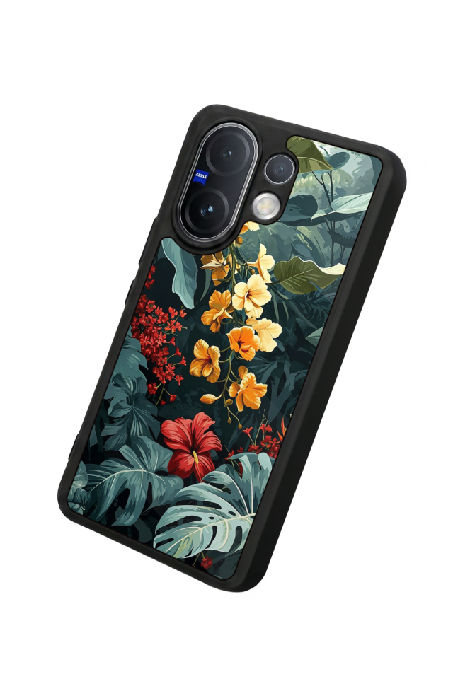 Vivo V60 Uyumlu Botanik Tasarımlı Glossy Premium Kılıf
