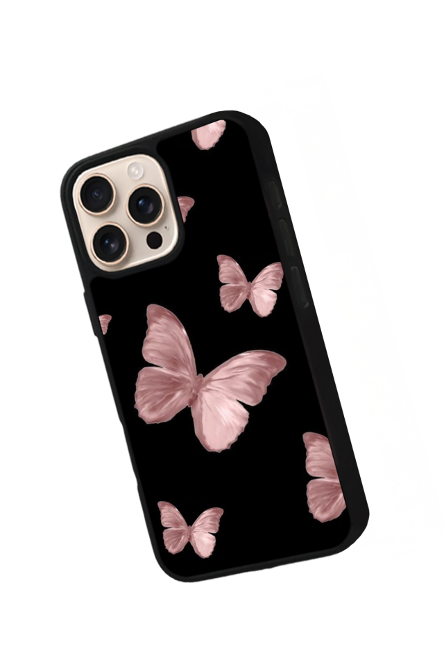 iPhone 16 Pro Max Uyumlu Kelebek Tasarımlı Glossy Premium Kılıf