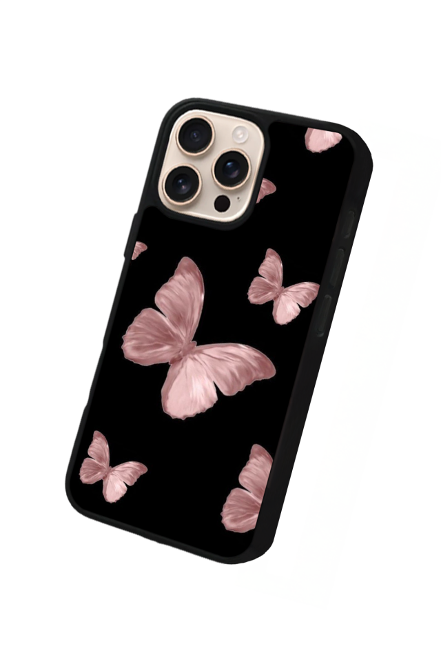 iPhone 16 Pro Max Uyumlu Kelebek Tasarımlı Glossy Premium Kılıf