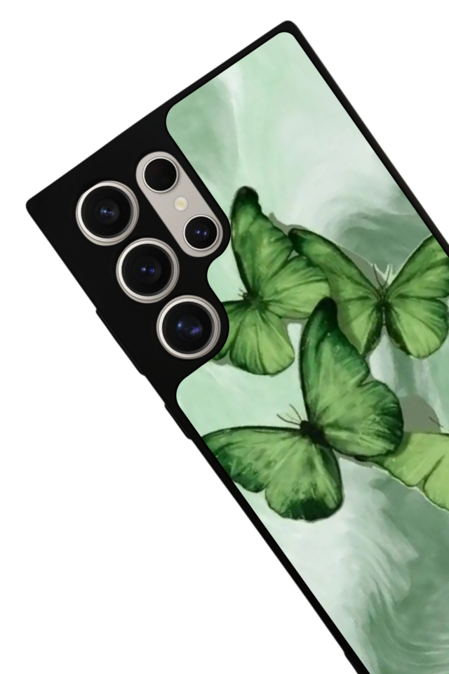 Samsung Galaxy S22 Ultra Uyumlu Kelebek Tasarımlı Glossy Premium Kılıf